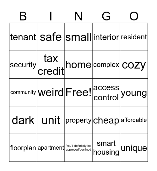 Lingo Bingo Card