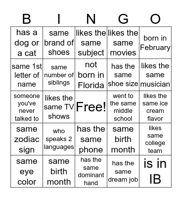 You Matter Bingo Card