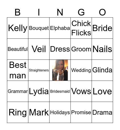 Kelly's Bridal Bingo Card