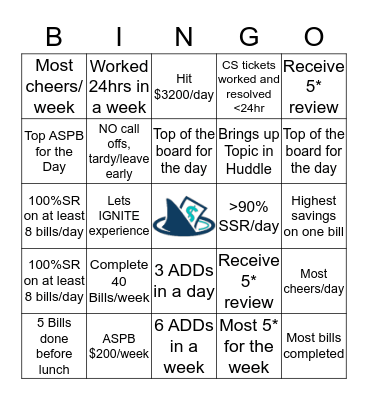 BILLSHARK BINGO Card