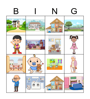 House - Rooms Bingo Card