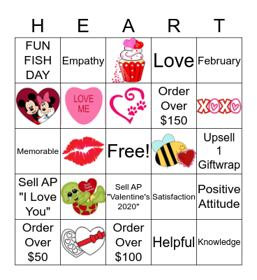 HEART  Bingo Card