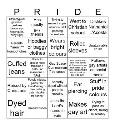 LGBT+ Bingo Card