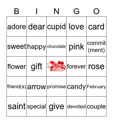 Valentine's Bingo  Bingo Card