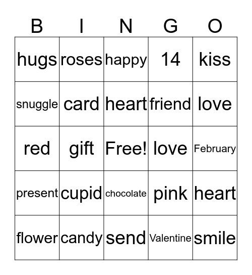 Valentine's Bingo Card