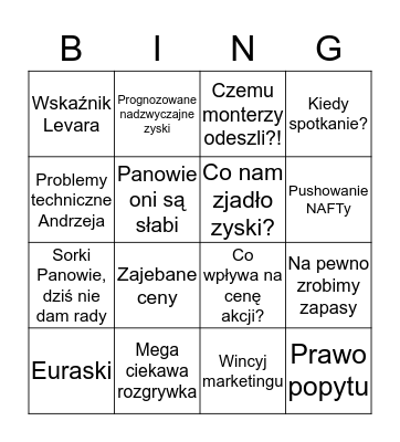 GMC Call Bingo Card