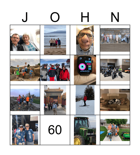 Grandpa's Birthday Bingo Card