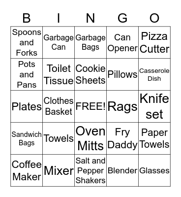 Home Sweet Home Bingo Card