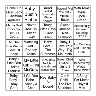 BABY SHOWER BINGO Card