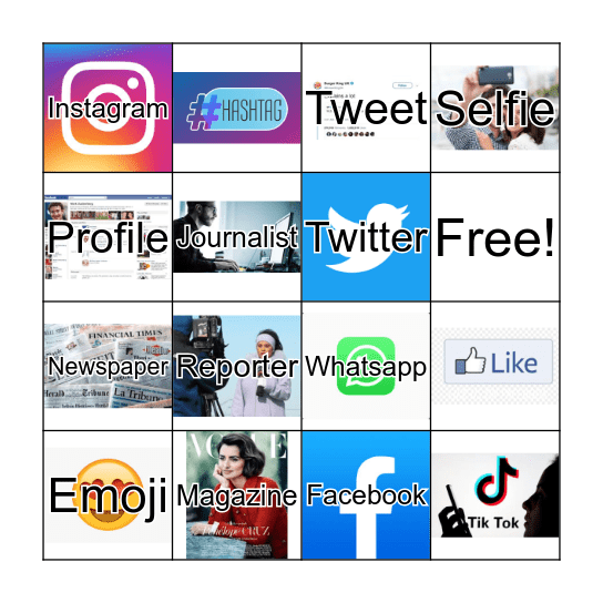 Social Media Bingo Card