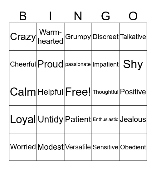 Echo Bingo Card