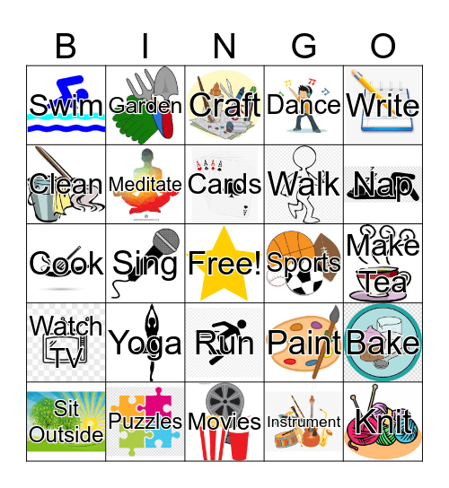 Leisure Bingo Card