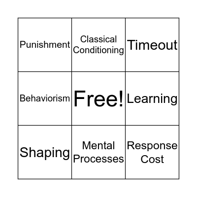Chapter Terms Bingo Card
