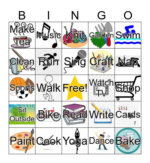 Leisure Bingo Card