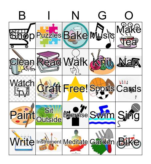 Leisure Bingo Card