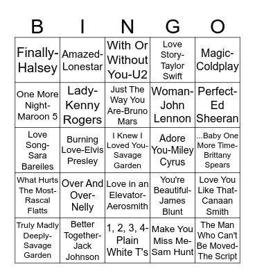 Love Bingo Card