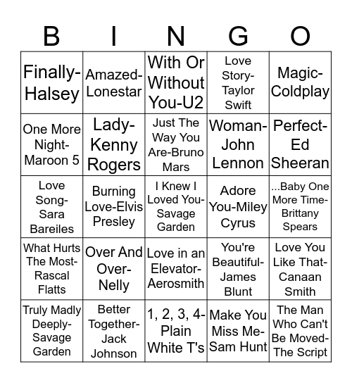 Love Bingo Card