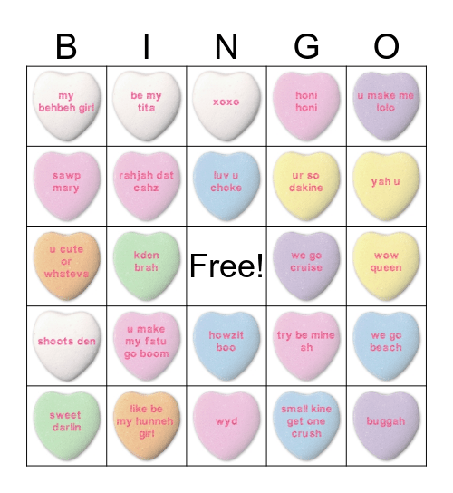 HPIC Valentine's Day Bingo Card