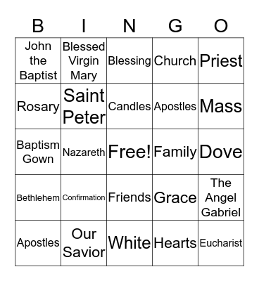 BIBLE BINGO Card