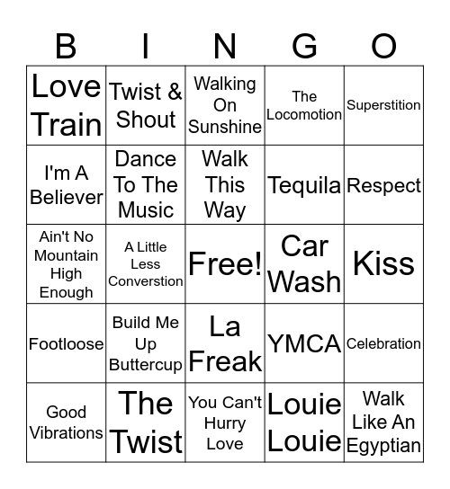 Party Classics Bingo Card