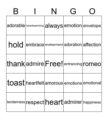 WCLI Valentines Day Bingo Card