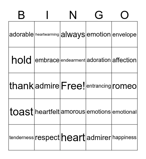 WCLI Valentines Day Bingo Card