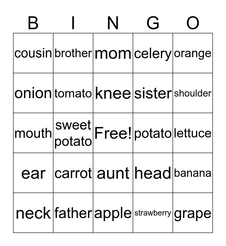 review week 4 Bingo Card