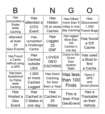 Geo BINGO-Mingle and Win! Bingo Card