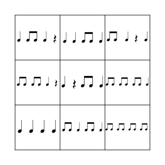 Rhythm Bingo: ta titi za Bingo Card