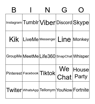 App Bingo Card