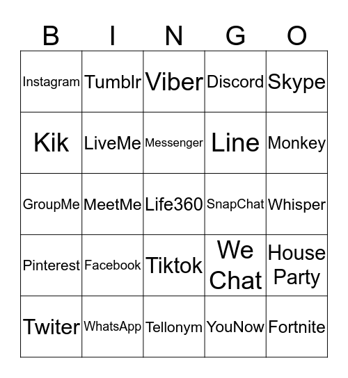 App Bingo Card