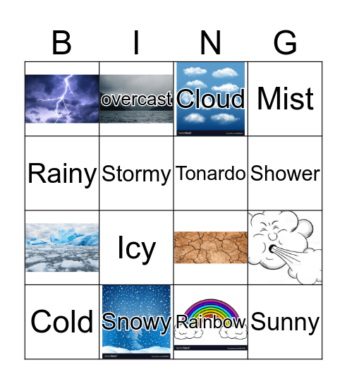 Weather Bingo Card