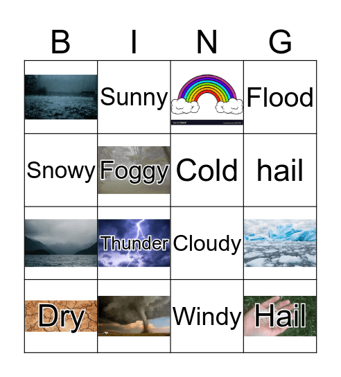 Weather Bingo Card