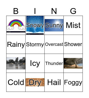 Weather Bingo Card