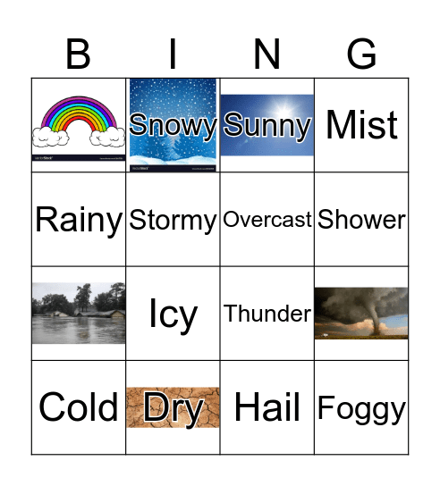 Weather Bingo Card