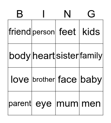 Ruby Words Bingo Card