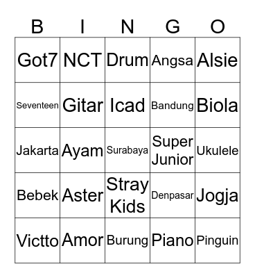 ASTERNETTE  Bingo Card