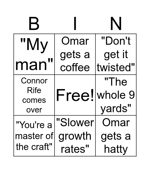 OMAR BINGO Card