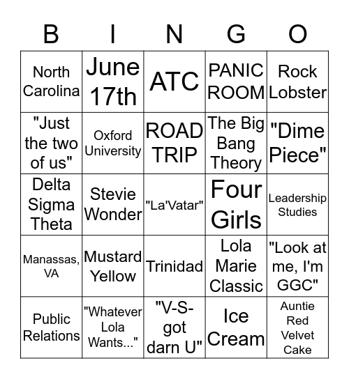 FRIEND or FAUX BIRTHDAY CELEBRATION Bingo Card