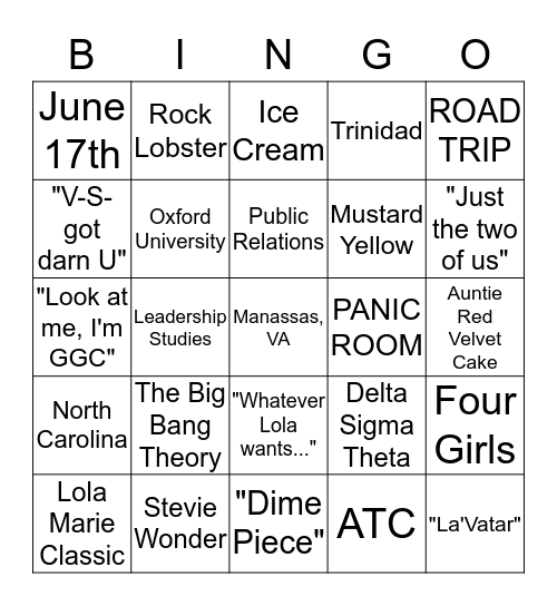 FRIEND or FAUX BIRTHDAY CELEBRATION Bingo Card