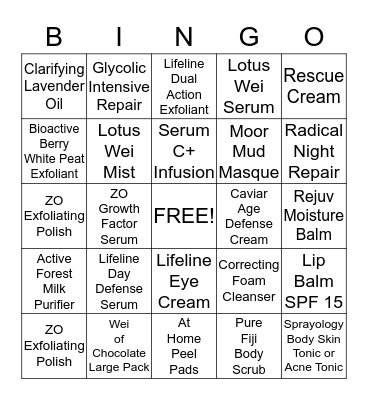 Aesthetics Retail Bingo (Ends July 13) Bingo Card