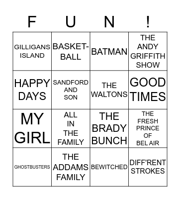 TV -MOVIE THEMES Bingo Card