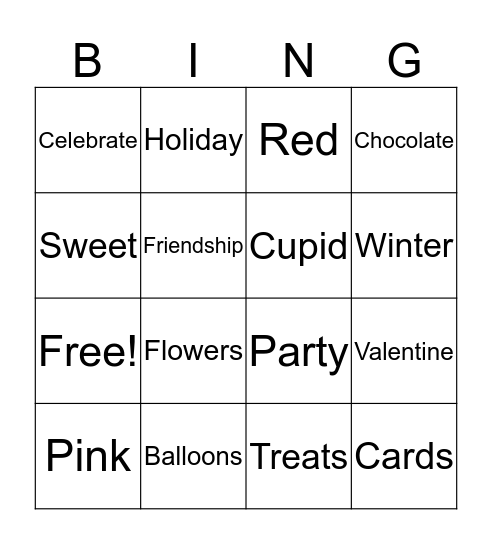 Valentine’s Day Bingo! Bingo Card