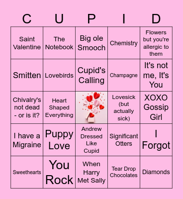 Valentine's Schmalentine's McGalentine's Bingo Card