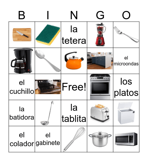 En la cocina Bingo Card