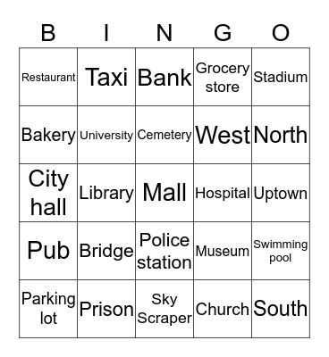 City Bingo Card