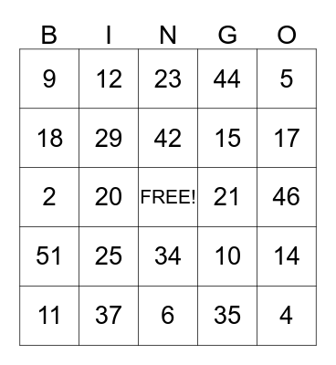 Beach Blanket Bingo Card