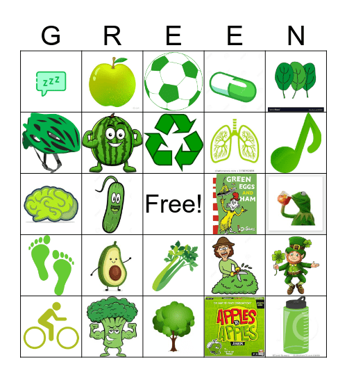 GREEN Bingo Card