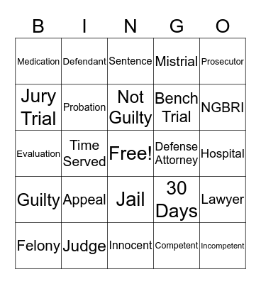 Competency Bingo  Bingo Card