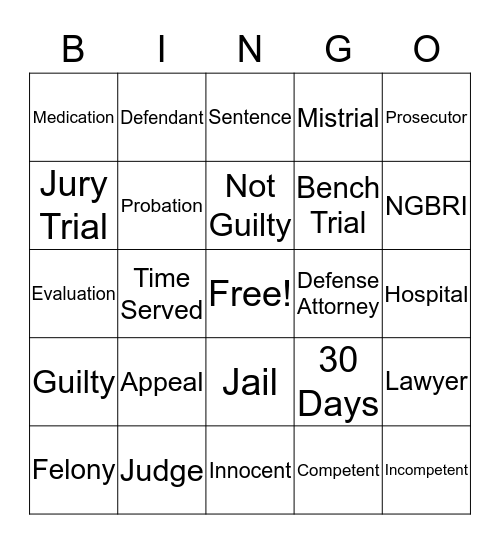 Competency Bingo  Bingo Card